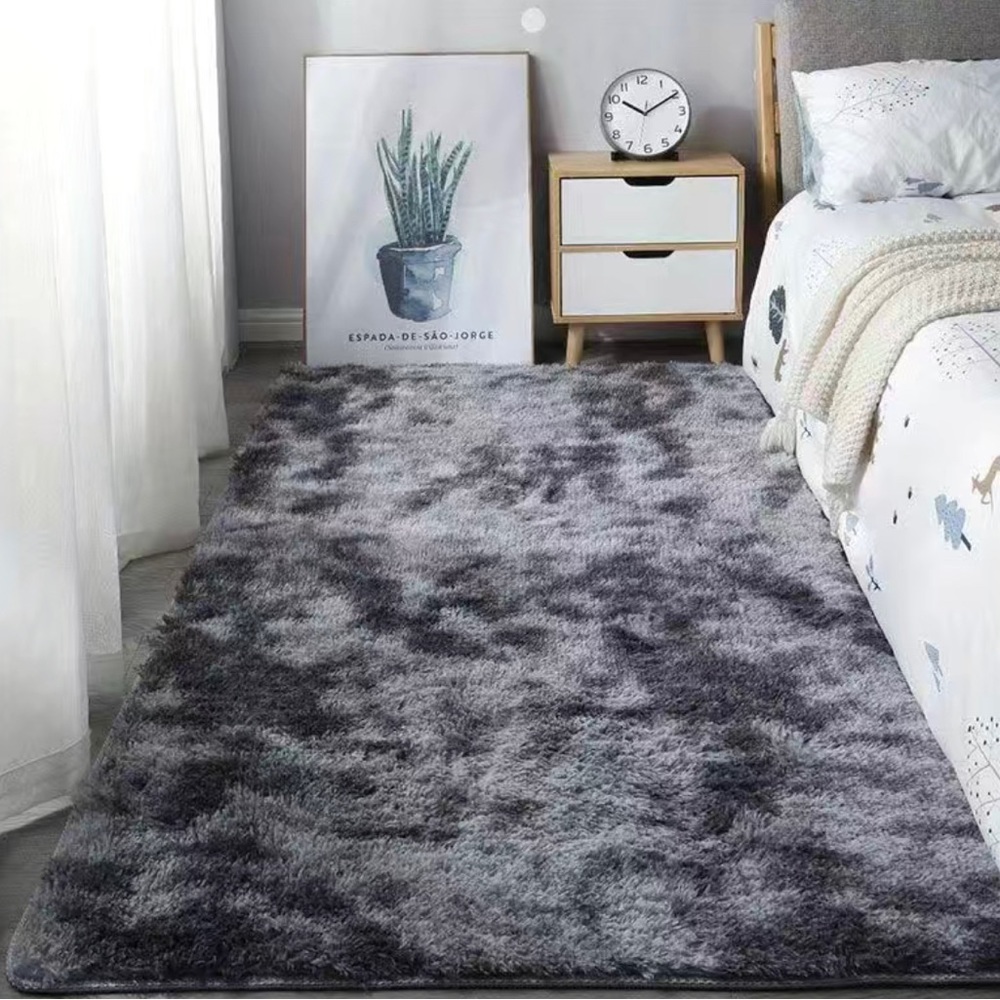 Soft, Gradient, bedside living room, shag rug. tie-dye gradient,, thickened.